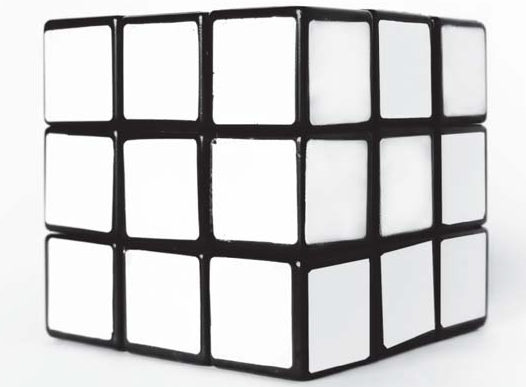 Black and white Rubik's cube